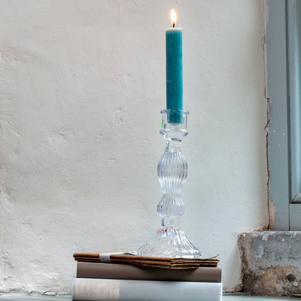 Bella Clear Glass Candlestick