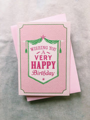 Flora Fricker Happy Birthday Banner Card