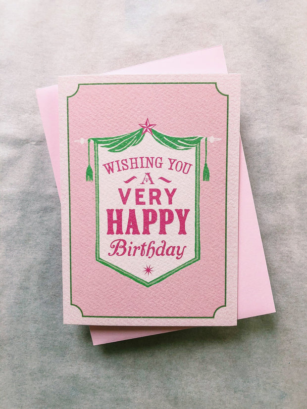 Flora Fricker Happy Birthday Banner Card