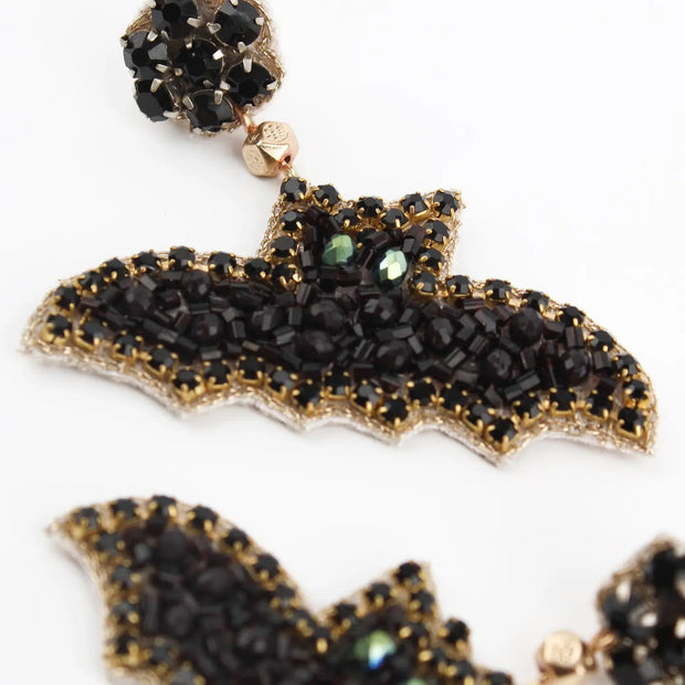 My Doris Black Bat Earrings