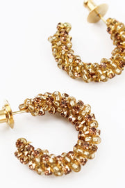 My Doris Gold Beaded Hoop Earrings