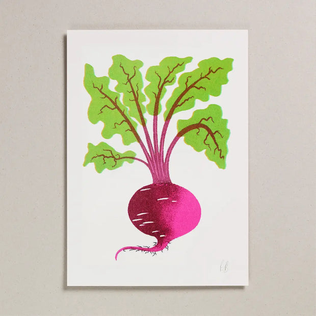 Petra Boase A4 Risograph Print - Beetroot