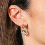 Blue & Pink Crystal Drop Earrings
