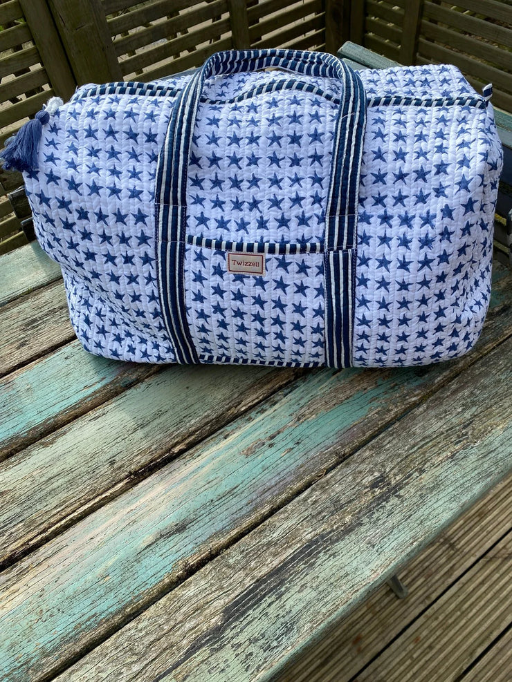 Twizzell Indian Block Print Weekend Bag - Stars