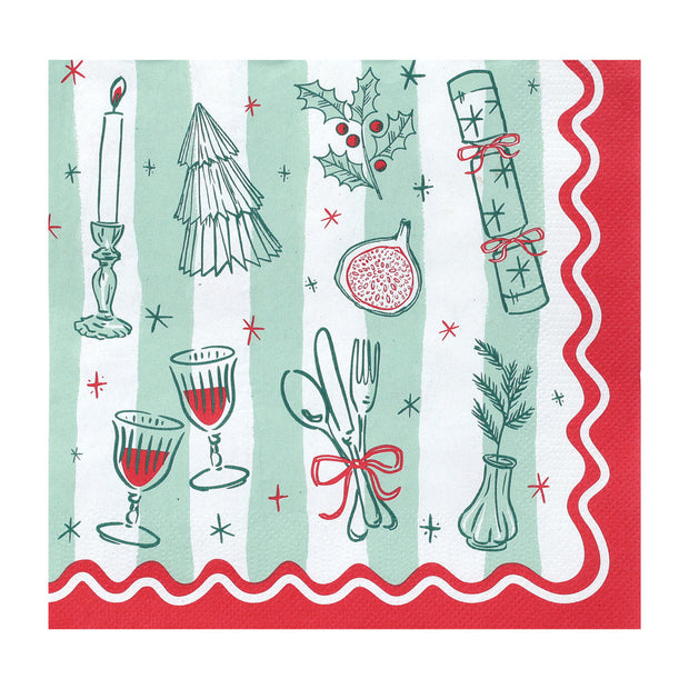 Christmas Paper Napkins 20 Pack - Bon Noel
