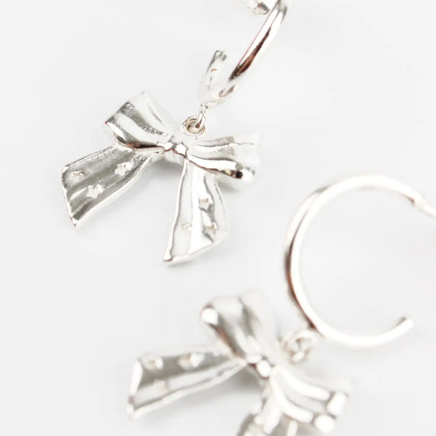 My Doris Silver Bow Earrings