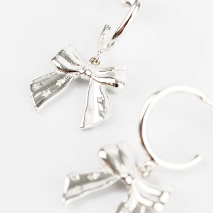 My Doris Silver Bow Earrings