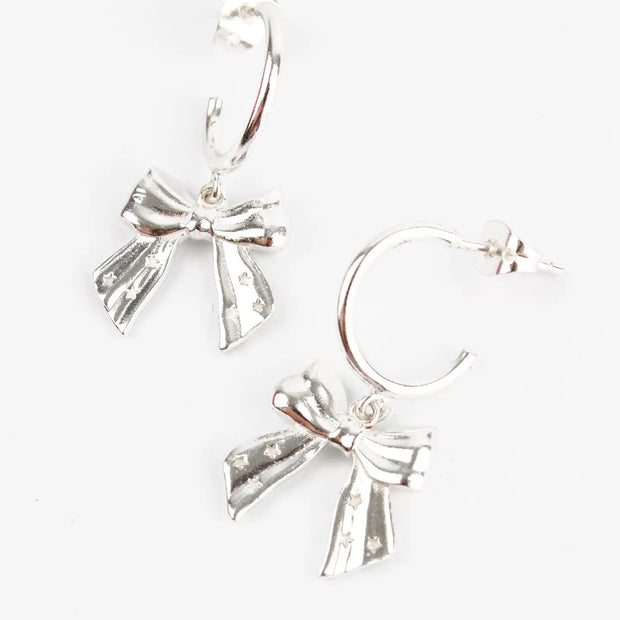 My Doris Silver Bow Earrings