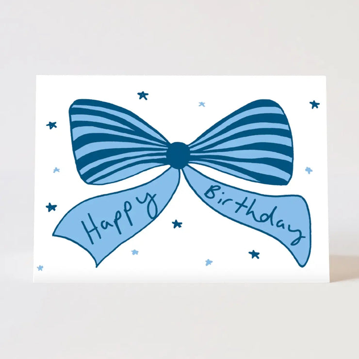 Heather Evelyn Card - Birthday Blue Bow