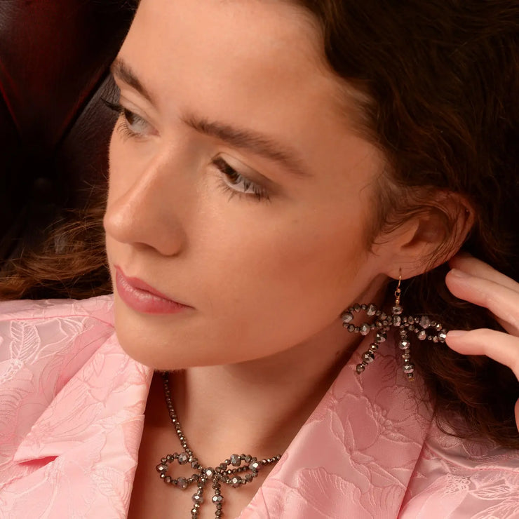 My Doris Earrings - Silver Bow