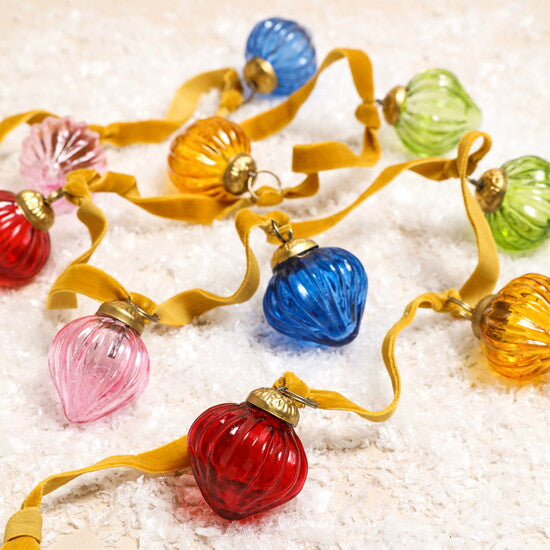 Multi Coloured Glass Bauble Garland