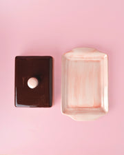 Tierra Cocida Butter Dish - Pink & Brown
