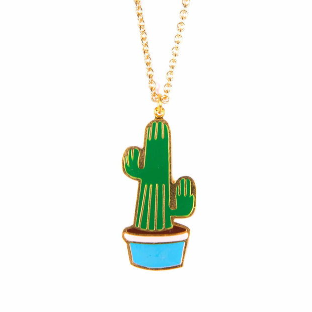 Enamel Necklace - Pauline Cactus