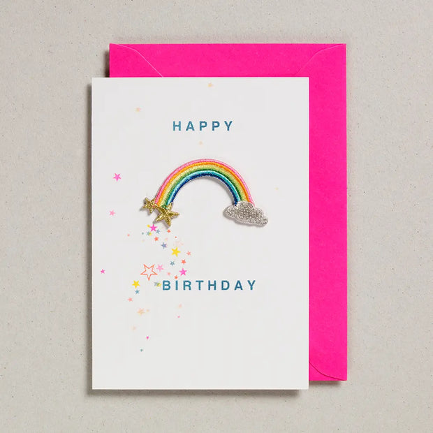 Petra Boase Iron On Charm Card - Happy Birthday Rainbow