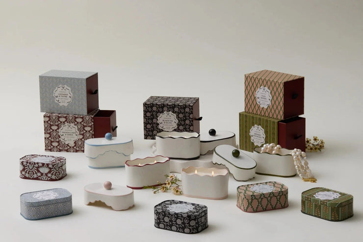 Cherie Ceramic Dish Candle - Lavender & Thyme