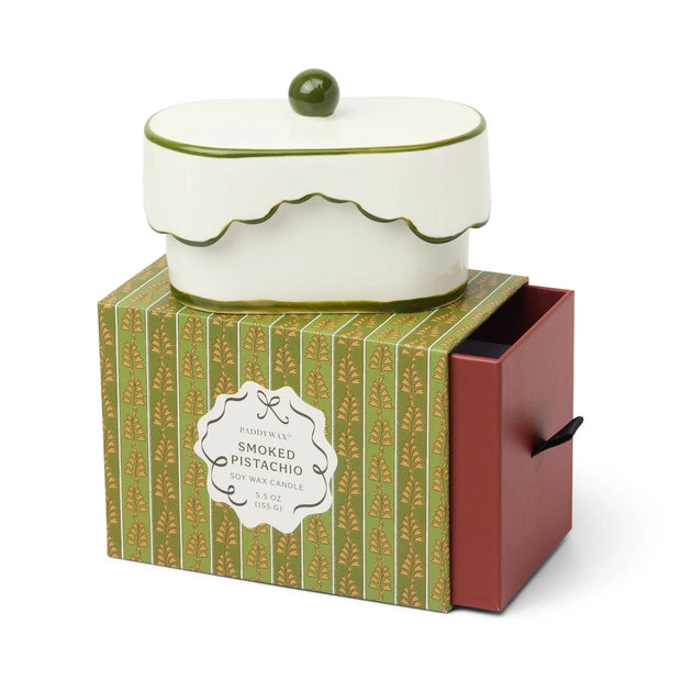 Cherie Ceramic Dish Candle - Smoked Pistachio