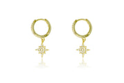 Boho Betty Earrings - Cohan Gold Cz Star Hoops