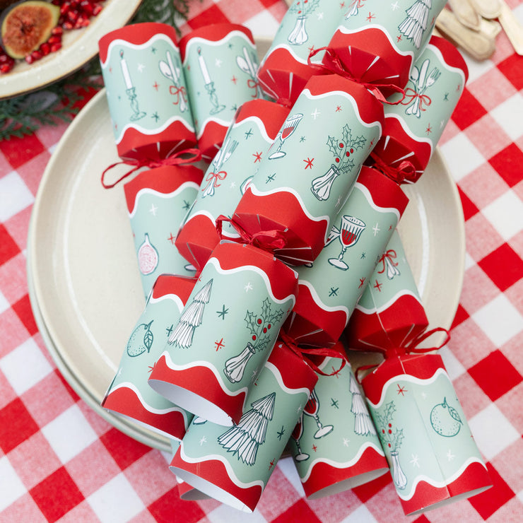 Christmas Crackers Box of 6 - Bon Noel