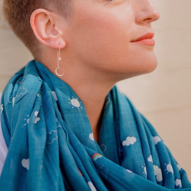 Sparkly Star & Moon Dangly Earrings