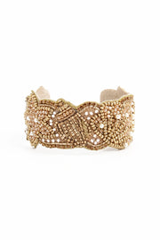 My Doris Beaded Gold Shell Shimmer Cuff