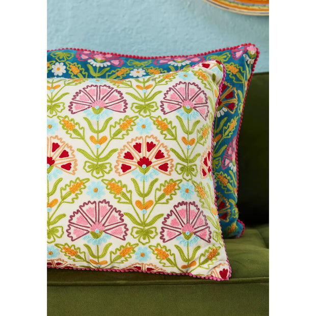 Namaste Kaasni Velvet Cushion Cover - Cream
