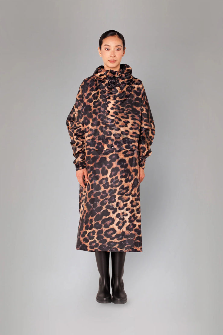 Rainkiss Unisex Recycled Rain Poncho - Dark Leopard