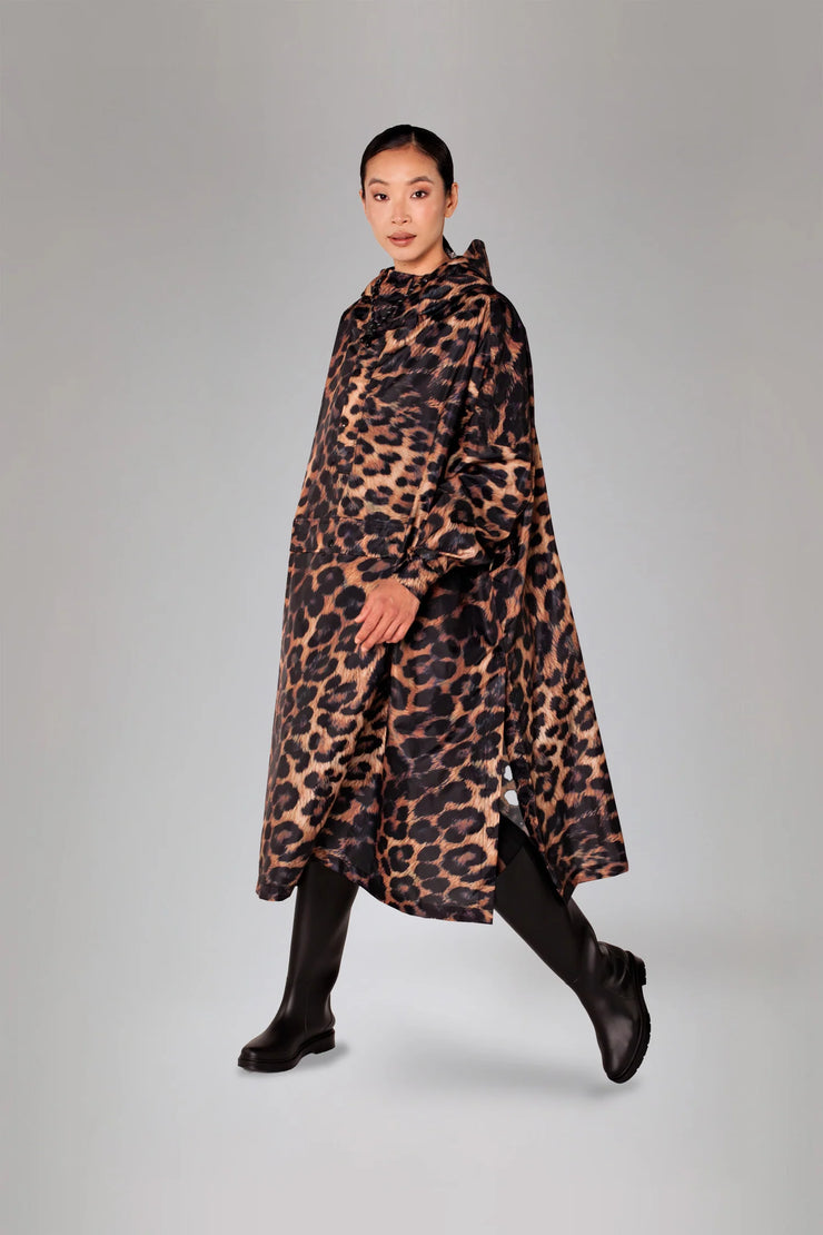 Rainkiss Unisex Recycled Rain Poncho - Dark Leopard