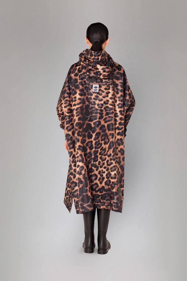 Rainkiss Unisex Recycled Rain Poncho - Dark Leopard