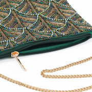 My Doris Green & Gold Swirl Art Deco Clutch Bag