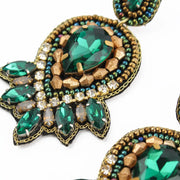 My Doris Art Deco Earrings - Green & Gold