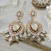 My Doris Art Deco Earrings - Pearl White
