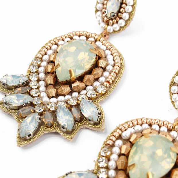 My Doris Art Deco Earrings - Pearl White