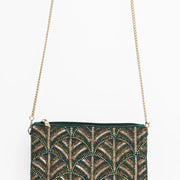 My Doris Green & Gold Swirl Art Deco Clutch Bag