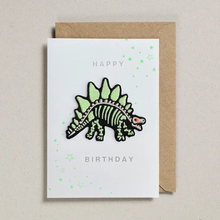 Petra Boase Dino Skeleton Iron On Charm Birthday Card