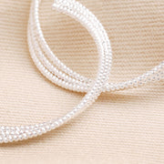 Triple Layered Thread Hoop Earrings in Silver or Gold