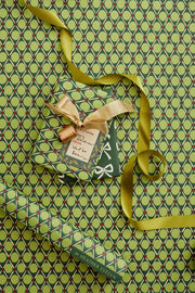 Heather Evelyn Gift Wrap - Green Diamond Dot