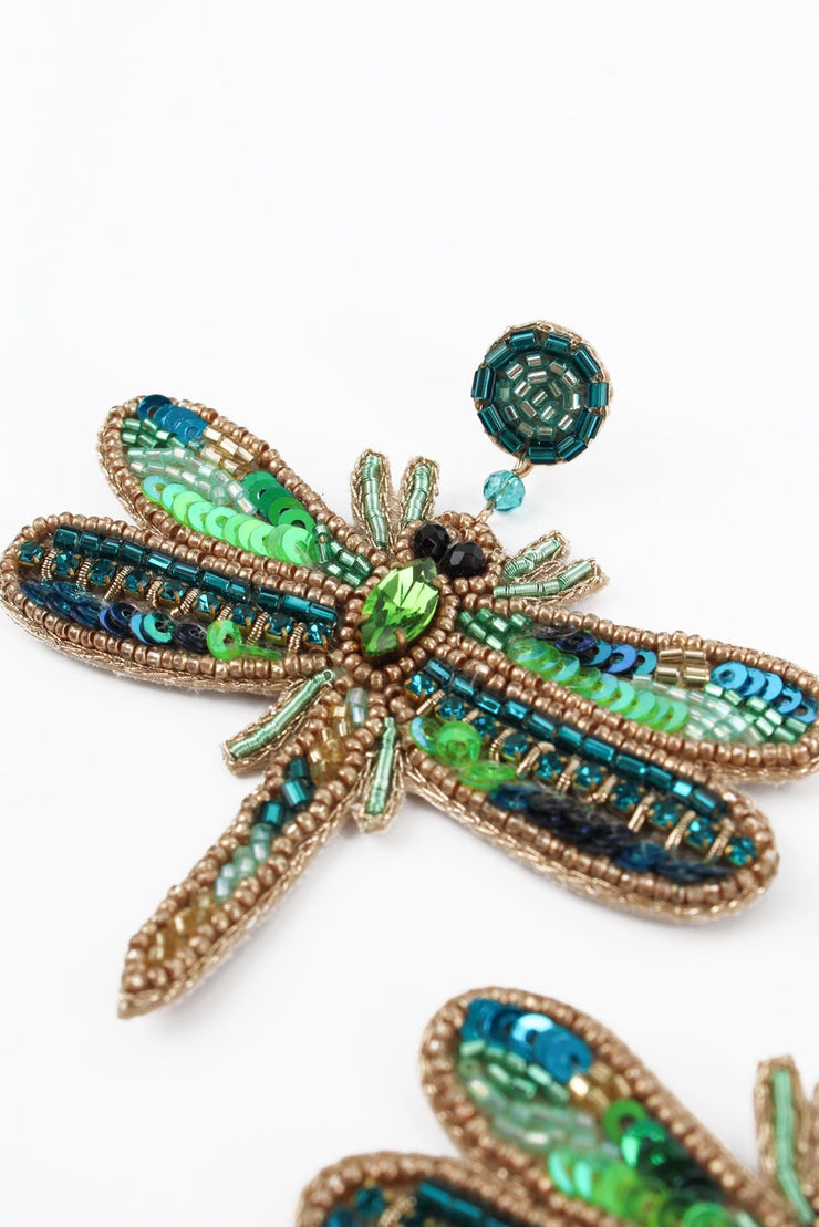 My Doris Dragonfly Earrings - Green