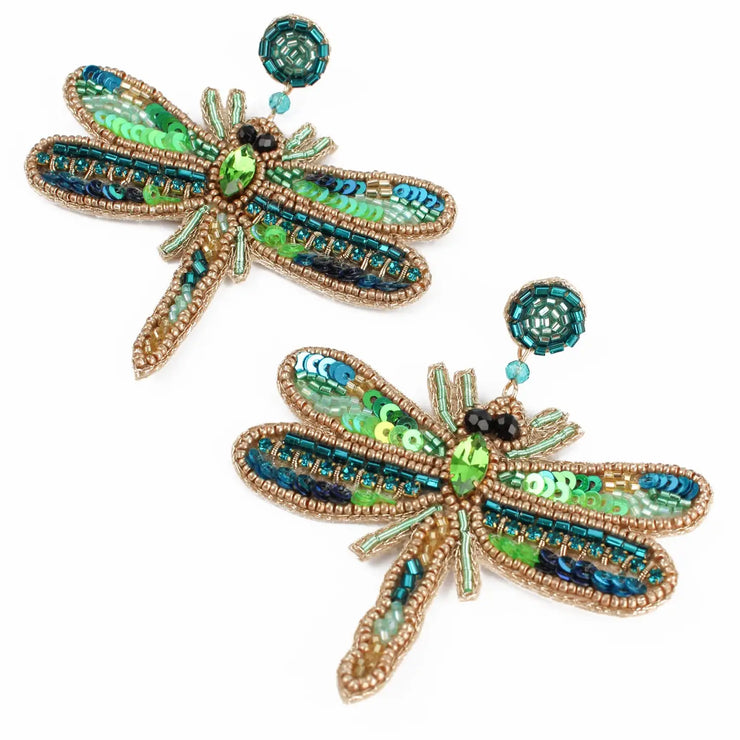 My Doris Dragonfly Earrings - Green