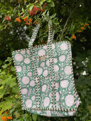 Twizzell Indian Block Print Tote Bags