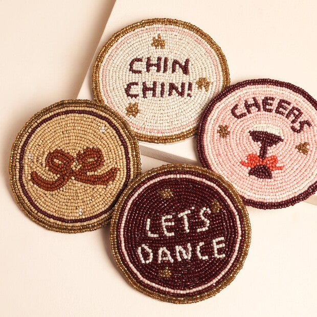 Beaded Party Coasters - Set of 4