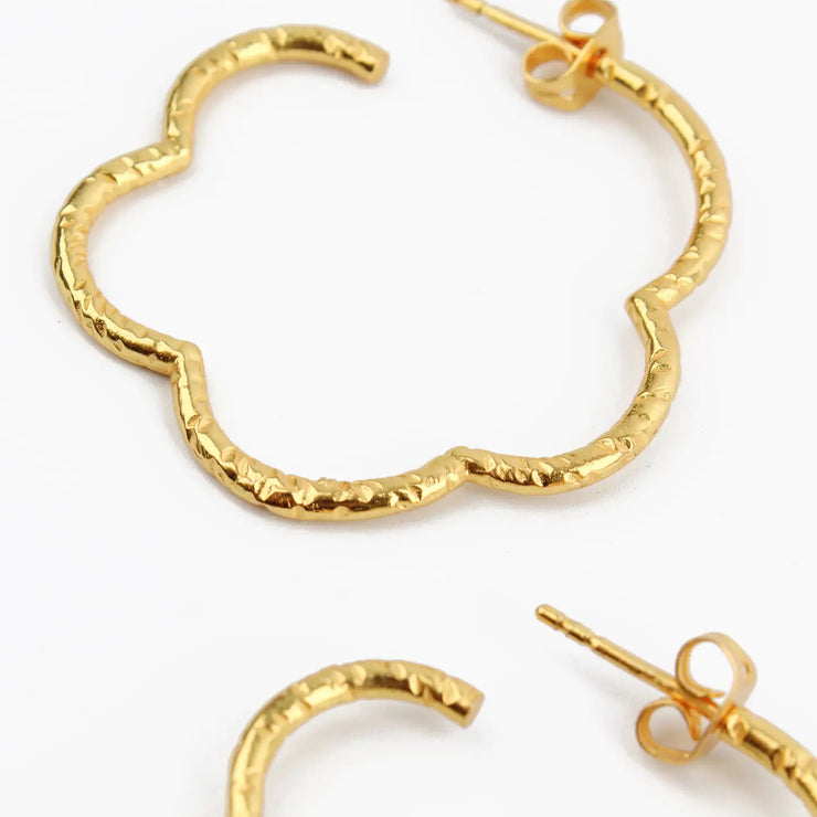 My Doris Gold Flower Hoop Earrings