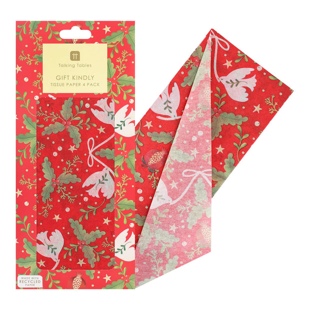 Red Folklore Tissue Paper - 4 Sheets