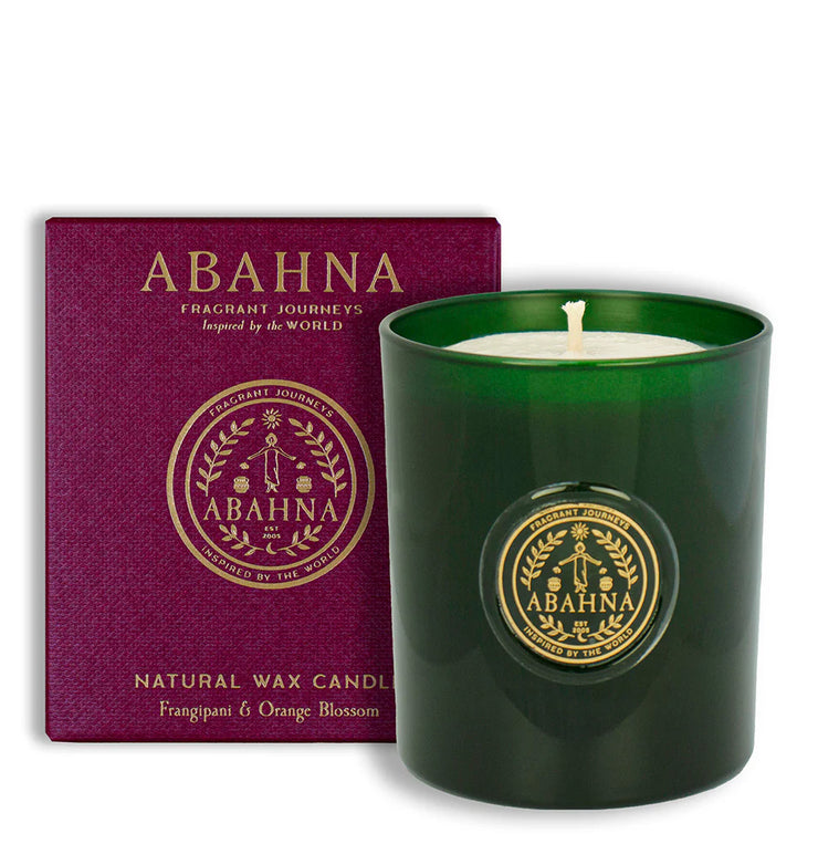 Abahna Natural Wax Scented Candle - Frangipani & Orange Blossom