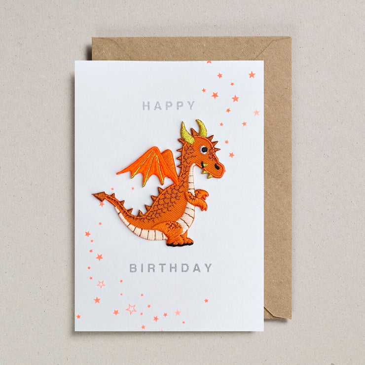 Petra Boase Happy Birthday Dragon Patch Card