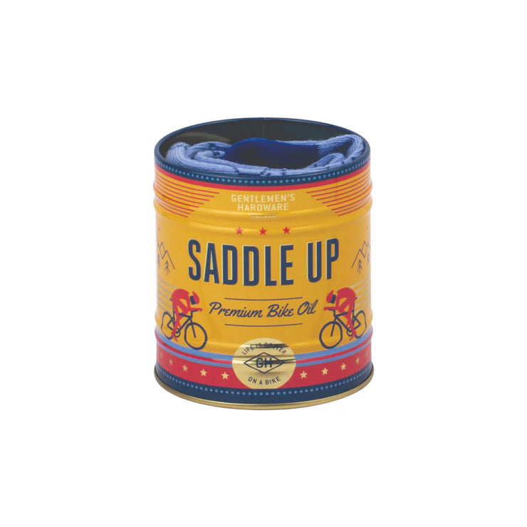 Gentlemen's Hardware Socks In A Can - Bike Saddle Up