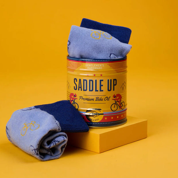 Gentlemen's Hardware Socks In A Can - Bike Saddle Up