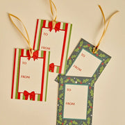Heather Evelyn Set of 8 Gift Tags - Holly & Ribbon Border