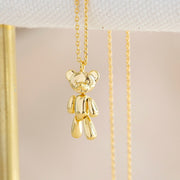 Dancing Teddy Bear Pendant Necklace