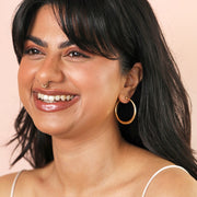 Large Tapered Hoop Earrings in Gold