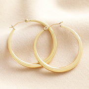 Large Tapered Hoop Earrings in Gold